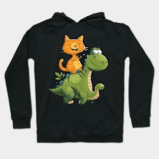 Cat Dinosaur Encounter Hoodie